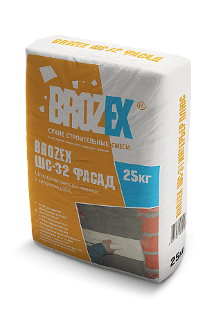 Штукатурка цементная СР 320 Фасад (ШС-32) 25 кг BROZEX *1/56