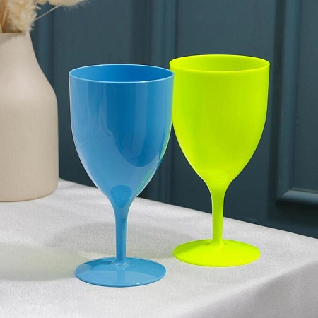 Бокал пластм. "Салют" 400мл, цвета: "микс" БС "ПластоС" *1/64