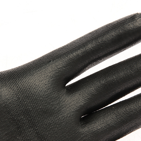 Перчатки рабочие полиэстер, с полиуретановым обливом, Черные, р-р 9(L) PSV036P "Fiberon"  *12/120