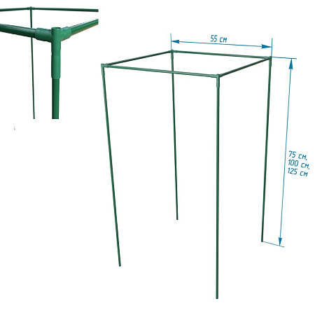 Кустодержатель метал, выс. 1,0м, перим.0,55х055м, d трубы 10мм Зеленый  20004310 СБ *1