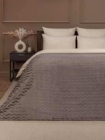 Плед 200*220см фланель жаккард зигзаг коричневый  TF FNZ BR2 011/2022 NC Absolute *1