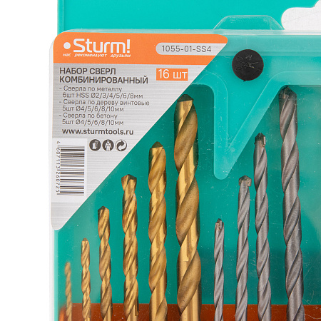 Набор сверел  STURM (6шт-металл,5шт-бетон,5шт-дерево) (арт.1055-01-SS4) *1/10/40