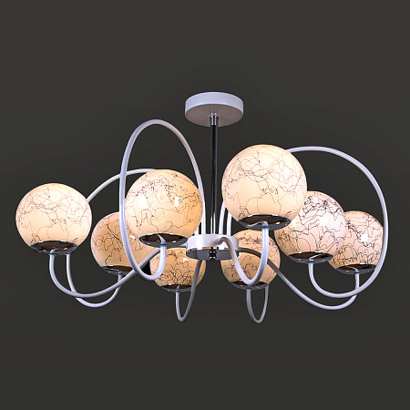 Люстра 01269-0.3-08B WH+CR Е27 8*60W S=32м2  *1