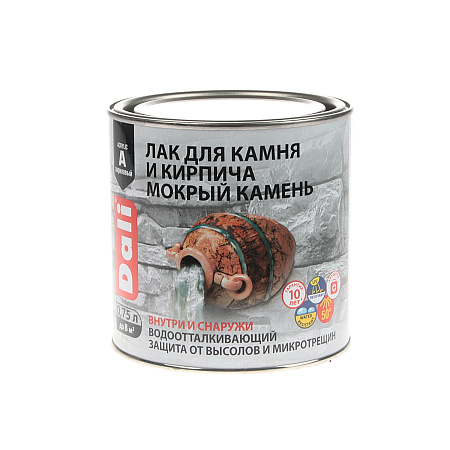Лак акриловый органораствор. для наружных и внутренних работ по камню и кирпичу 0,75 л ДАЛИ*1/6/576