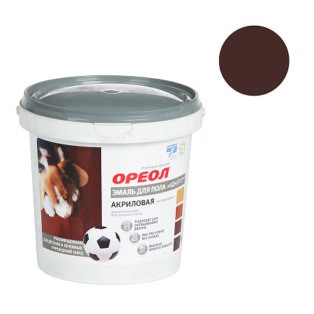 Эмаль акриловая для пола венге полуматовая 0,9 кг Ореол *1/6/588