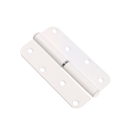 Петля накладная полимер.110мм белая ЛЕВАЯ (комплект 2 шт+саморезы) ДомоСтрой *10/150