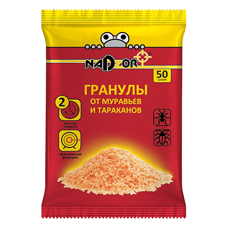 Гранулы от муравьев и тараканов 50г Nadzor (GRAN123)  *10/100