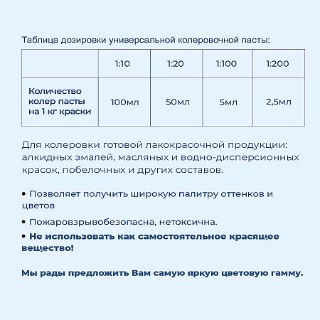 Колер паста лимонный №01 0,1 л BROZEX *6/108
