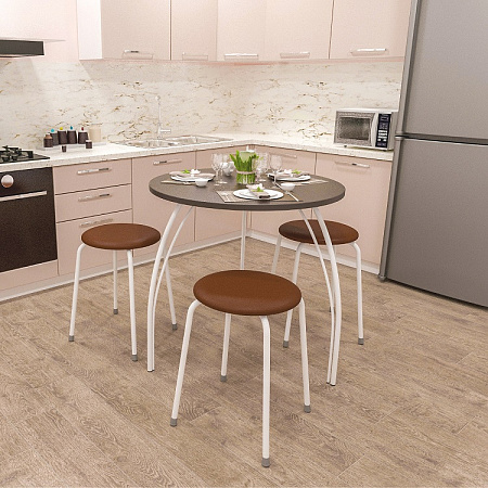 Табурет с мягким кругл.сидением, металл.опоры с dтруб 18мм "Легкий", цвета: "микс" Т270 "ЗМИ" *4