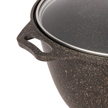 Кастрюля алюмин. антипригарная "Kukmara" "Granit ultra" original 4,0л Стекл.кр. кго42а *1/3