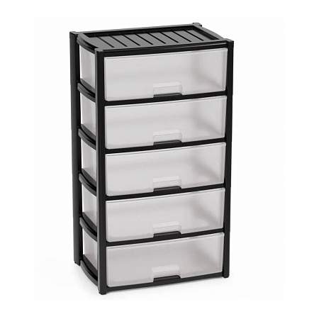 Комод пластм. "Колорит" 5 ящиков выс.1000мм, шир.560мм, гл390мм Проз./Чер.М8764 "ЗПИ"Альтернатива"*1