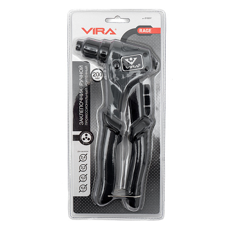 Пистолет заклепочный 200мм заклепки 2.4/3.2/4.0/4.8мм усиленный ПРОФ арт.810207 RAGE VIRA *1