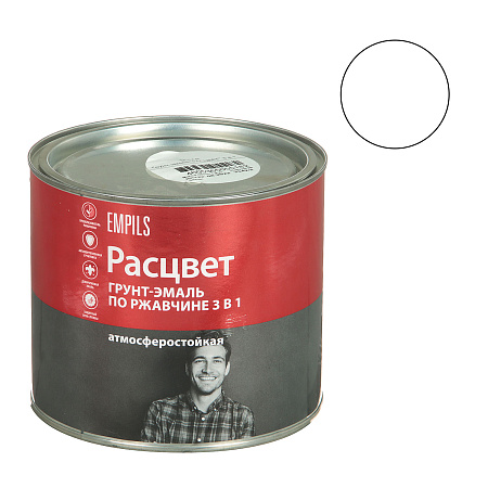 Грунт-эмаль по ржавчине белая 1,9 кг Расцвет *1/6/210