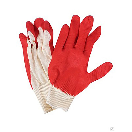 Перчатки ХБ с латекс двойн облив 13кл 4нит 40гр бел/зел (580Р) Ladoni   (аналог ВЫ977)  *10/300