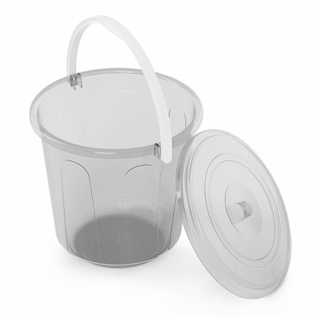 Ведро пластм.  7л с Крышкой, д/пищевых продуктов, прозрачное "Хозяюшка" М1204 *10