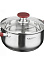 Кастрюля нерж. "Катунь" "Берта" 3,0л d20см термораспред. дно, Стекл. кр., силик.руч. КТ15-D-20 *1/4
