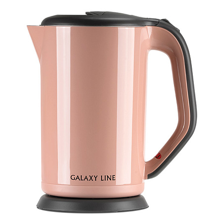 Чайник эл. нерж/пластик 1,7л 2000Вт GALAXY GL 0330 розовый, двойная стенка *1/6