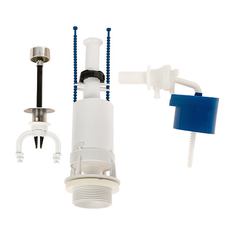 Арматура бачка (КОМПЛЕКТ) кнопка/хром, боковая, Уклад АБ (А 110.56.14.3/АБ 66.56.14.3) *1/30