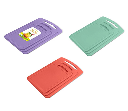 Доски разделочные пластм. Набор 3шт:32х20см;28х18см;24х15см цвета:"микс" С55 ("Мартика") *1/22