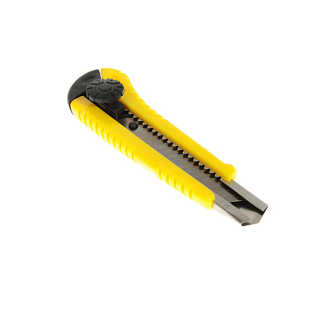 Нож строительный 18мм корпус пластик направл.металл фикс.винт (3064955) "888" *1/90/360