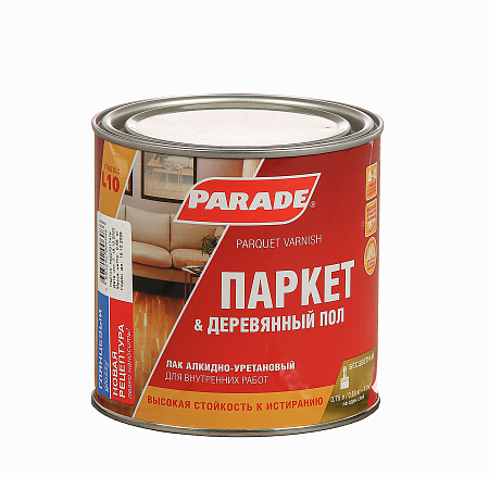 Лак алкидно-уретановый паркетный глянцевый 0,75 л PARADE L-10   *1/6/528