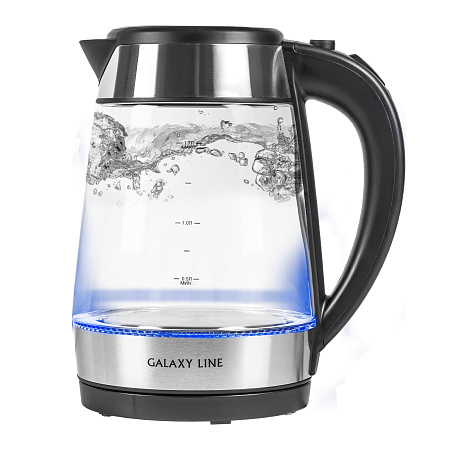 Чайник электрический стекло 1,7л 2200Вт GALAXY LINE GL 0558 черный, LED подсветка *1/6
