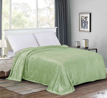 Плед 200*220см микрофибра жаккард зиг-зак салатовый арт.257 NOVEL  *1/8