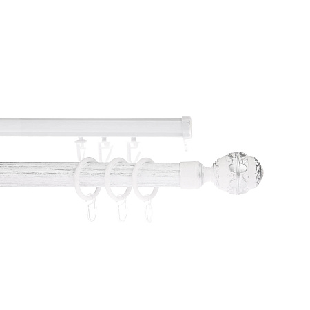 Карниз круглый d28мм Белое серебро/патина Валанс 2,4 + U-шина Легранд *5