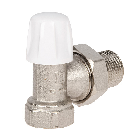 Клапан радиаторный запорный угловой 1/2"(Ø15) М/П CTM CARAVL12 *1/25