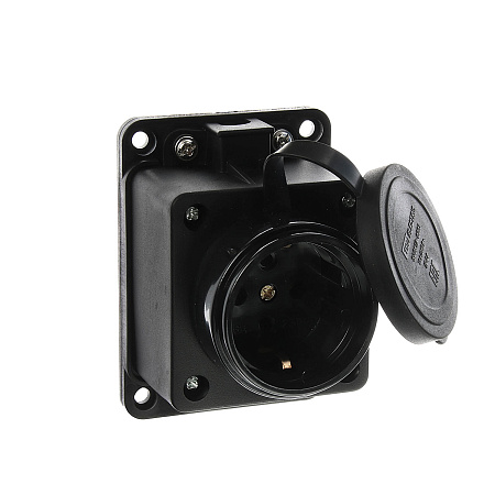 Розетка КАУЧУК с заглушкой 2P+PE 16А 250В TDM SQ0612-0003   *1/12/120