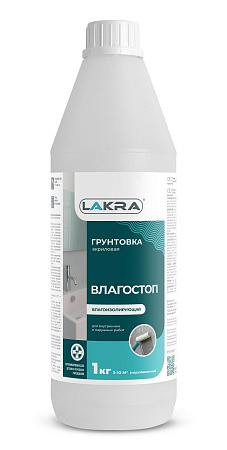 Грунтовка акриловая для внутренних и наружных работ ВЛАГОСТОП 1л  Лакра   * 1/12/432