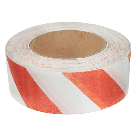 Лента сигнальная оградительная светоотражающая 50мм х100м Красно-БелаяTWK001T б/инд.маркир*1/35