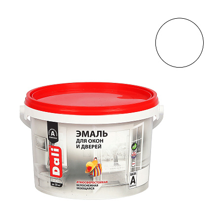Эмаль акриловая для окон и дверей белоснежная полуматовая 3 кг ДАЛИ *1/120