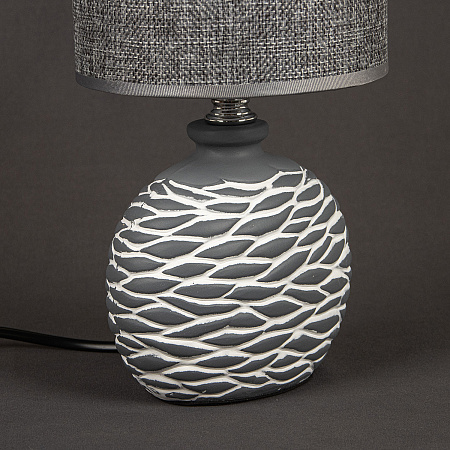 Лампа настольная 98231-0.7-01 GREY (керамика+абажур)  *1/18