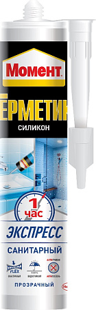 Герметик силиконовый санитарный прозрачный 280мл Момент 2256221 ЭКСПРЕСС *1/12