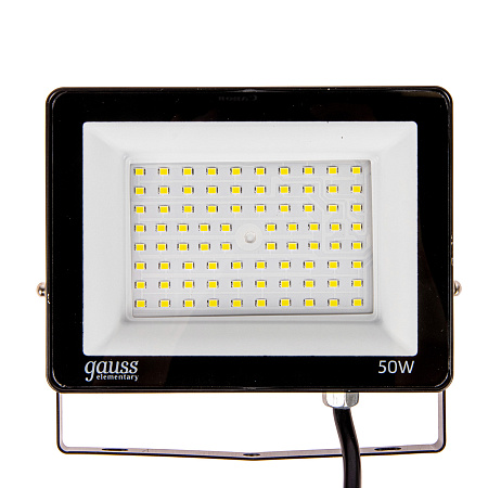 Прожектор светодиодный 50Вт 6,5К IP65 4250lm черный Gauss PROMO 613100350P *1/10