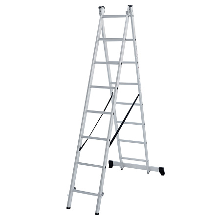 Лестница многофункциональная складная алюм. 2х 8ступ.,общ.дл.3,44м,max н.150кгNV1220 1220208"НВ"*1