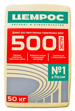 Цемент 50 кг ЦЕМ I 42,5 Н(ПЦ500) ЦЕМРОС  *30