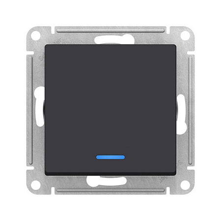 Механизм выключателя "ATLAS DESIGN" 1кл. карбон с подсветкой 10АХ SchE ATN001013 *5/20