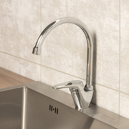 Смеситель для кухни GROSS AQUA Base 3205258С-В01 высокий излив, поворотный *1/10