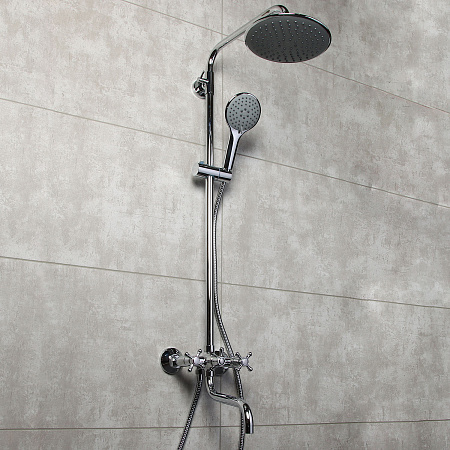 Смеситель д/ванны со стойкой для душа + ручной душ Diadonna  D80335354 *1/4