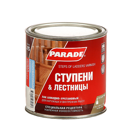 Лак алкидно-уретановый для ступеней лестниц полуматовый 0,75 л PARADE L-15   *6/528
