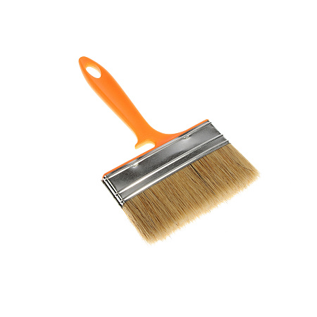 Кисть плоская "Фасад" 120*12 натуральная щетина пластиковая ручка Акор *10/100