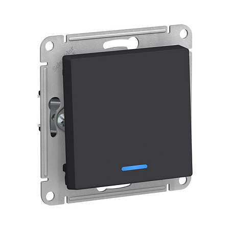 Механизм выключателя "ATLAS DESIGN" 1кл. карбон с подсветкой 10АХ SchE ATN001013 *5/20