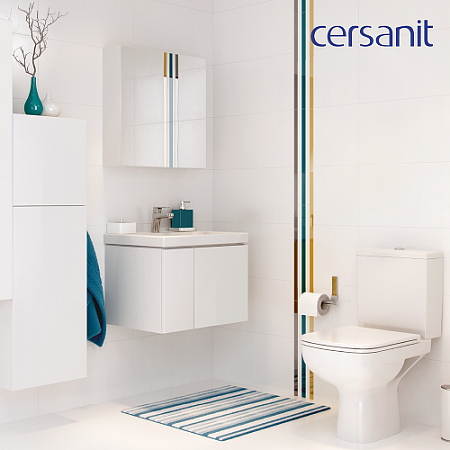 Унитаз-компакт COLOUR CLEAN ON 011 3/5 кр.дюр. slim lift,easy-off,  белый Cersanit *1/9