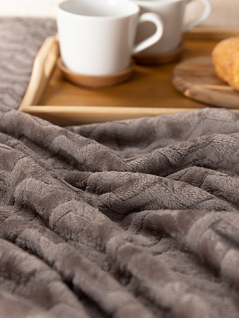 Плед 200*220см фланель жаккард зигзаг коричневый  TF FNZ BR2 011/2022 NC Absolute *1