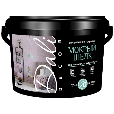 Покрытие акриловое декоративное 5 кг Мокрый шелк DALI-DEKOR  белый перламутр *1/60