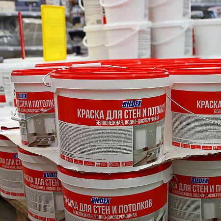 Краска акриловая для стен и потолков 14 кг BILDEX белоснежная *1/48