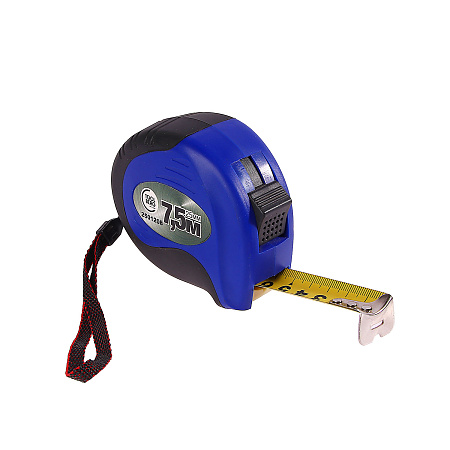 Рулетка  7,5м х25мм резино-пластик. корпус стальная лента фиксатор арт.2501208 T4Р *1/6/60