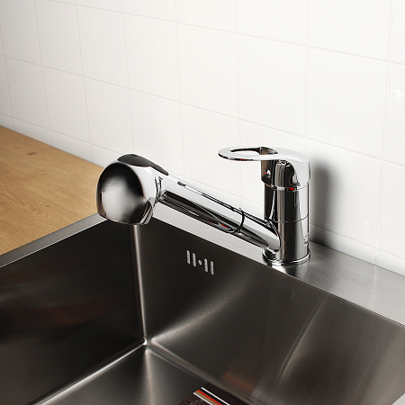 Смеситель для кухни Potato P6029 с выдвижной лейкой *1/10